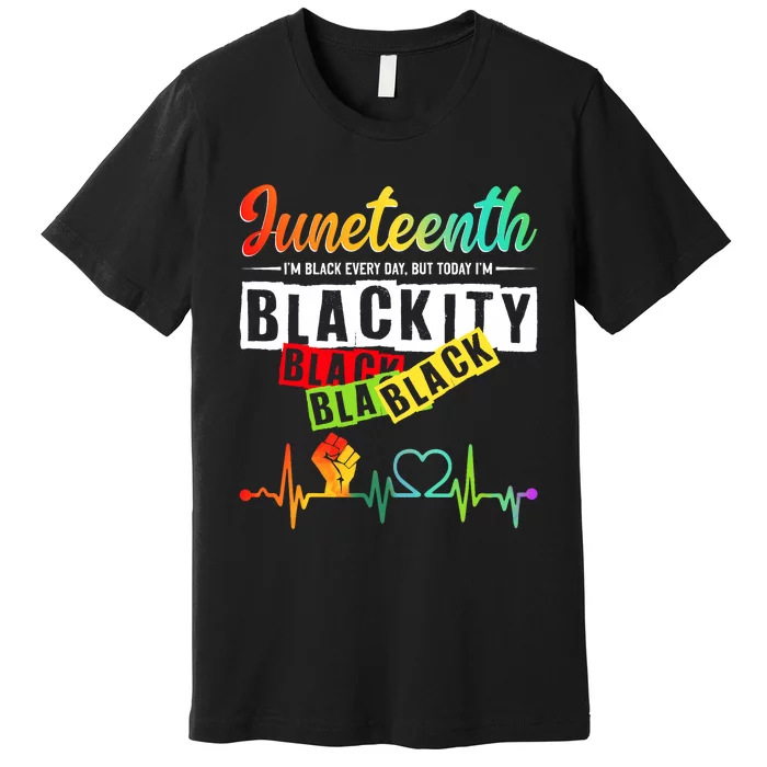 Juneteenth Blackity Heartbeat Black History African America Premium T-Shirt