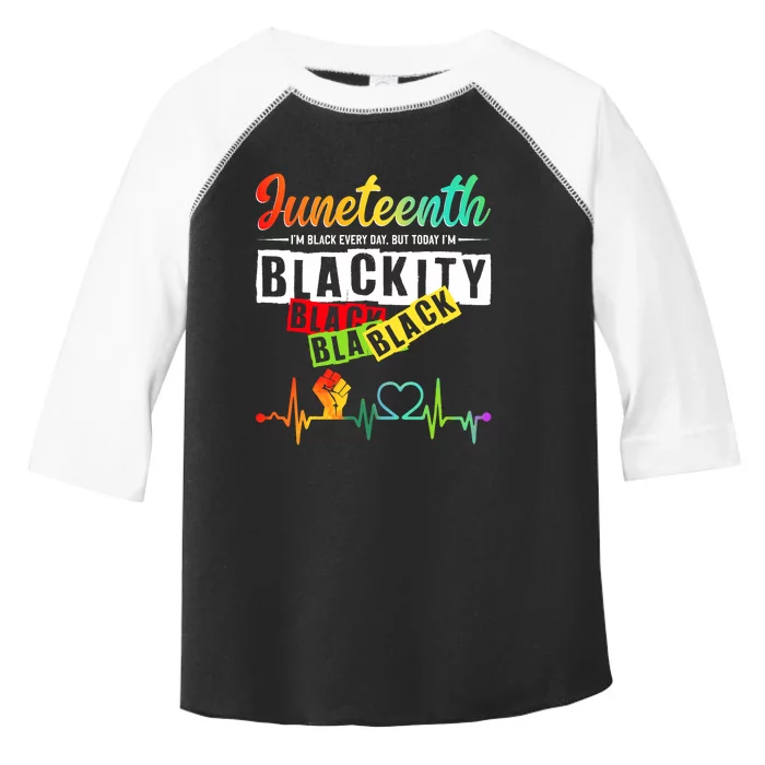 Juneteenth Blackity Heartbeat Black History African America Toddler Fine Jersey T-Shirt