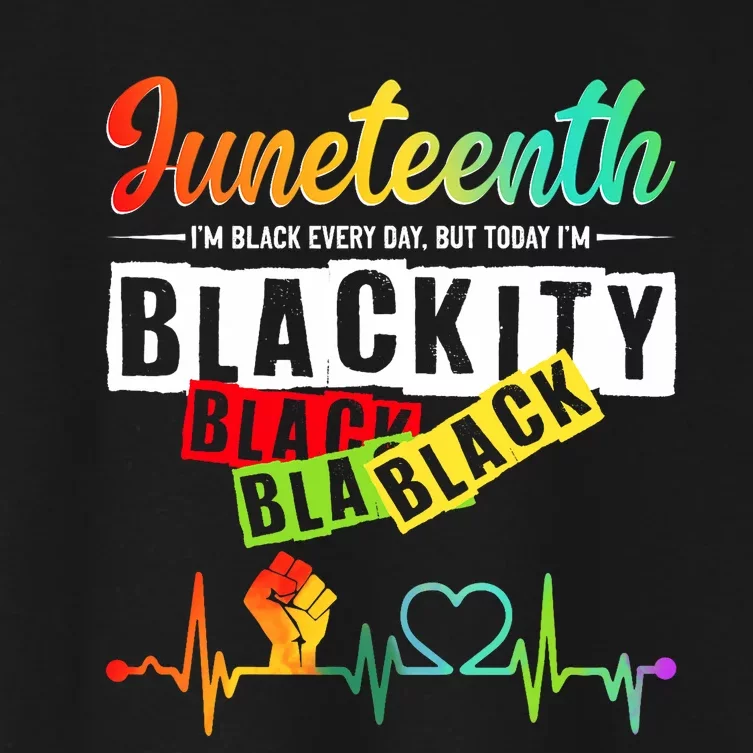 Juneteenth Blackity Heartbeat Black History African America Women's Crop Top Tee