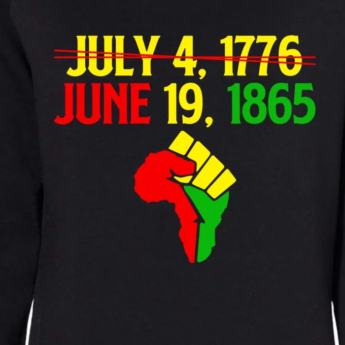 Juneteenth Black History Month June 19 1865 Not July Fourth Funny Gift Womens California Wash Sweatshirt