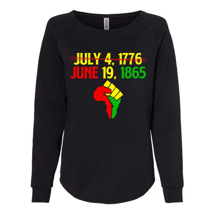 Juneteenth Black History Month June 19 1865 Not July Fourth Funny Gift Womens California Wash Sweatshirt