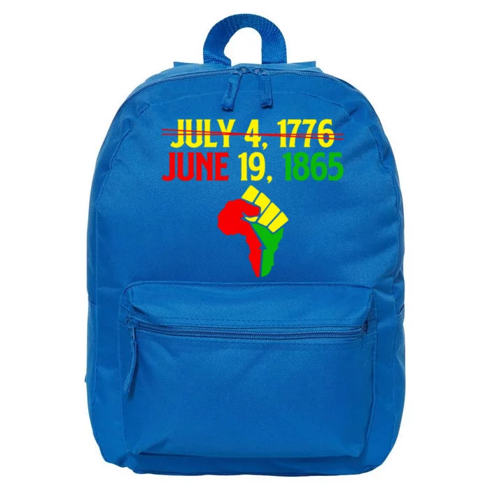 Juneteenth Black History Month June 19 1865 Not July Fourth Funny Gift 16 in Basic Backpack