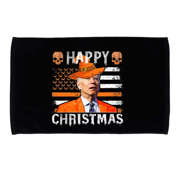 Joe Biden Happy Halloween Happy Christmas US Flag Microfiber Hand Towel