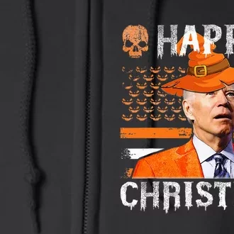 Joe Biden Happy Halloween Happy Christmas US Flag Full Zip Hoodie