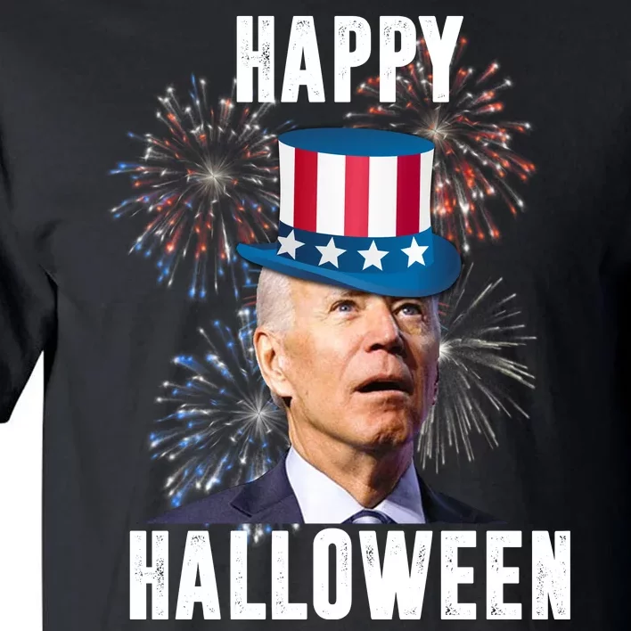 Joe Biden Happy Halloween Confused 4th Of July Funny Tall T-Shirt