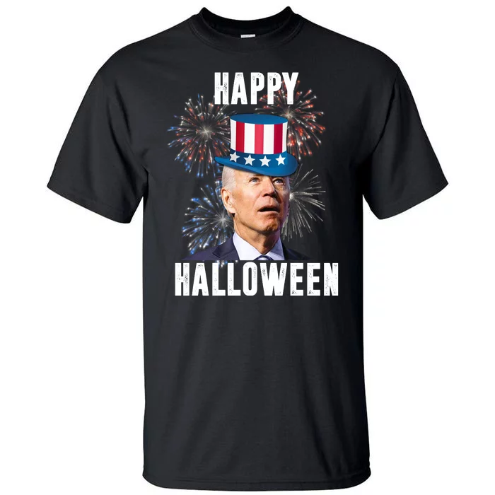 Joe Biden Happy Halloween Confused 4th Of July Funny Tall T-Shirt