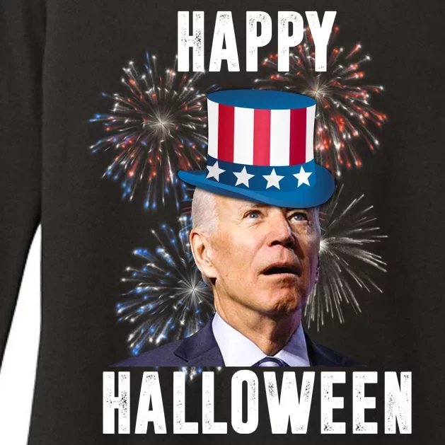 Joe Biden Happy Halloween Confused 4th Of July Funny Womens CVC Long Sleeve Shirt