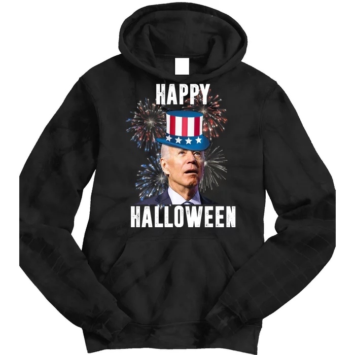 Joe Biden Happy Halloween Confused 4th Of July Funny Tie Dye Hoodie