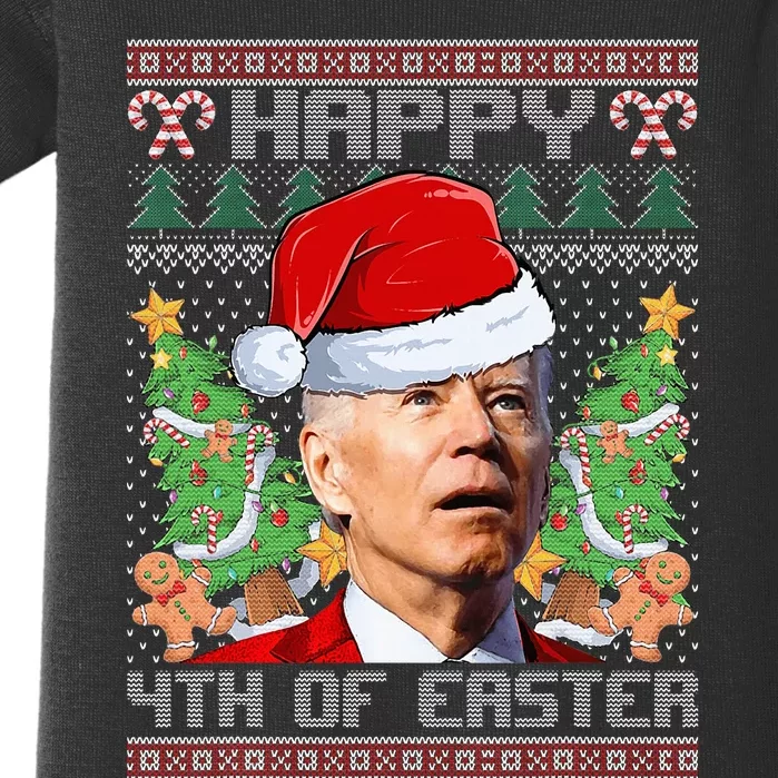 Joe Biden Happy 4th Easter Ugly Christmas Sweater Baby Bodysuit