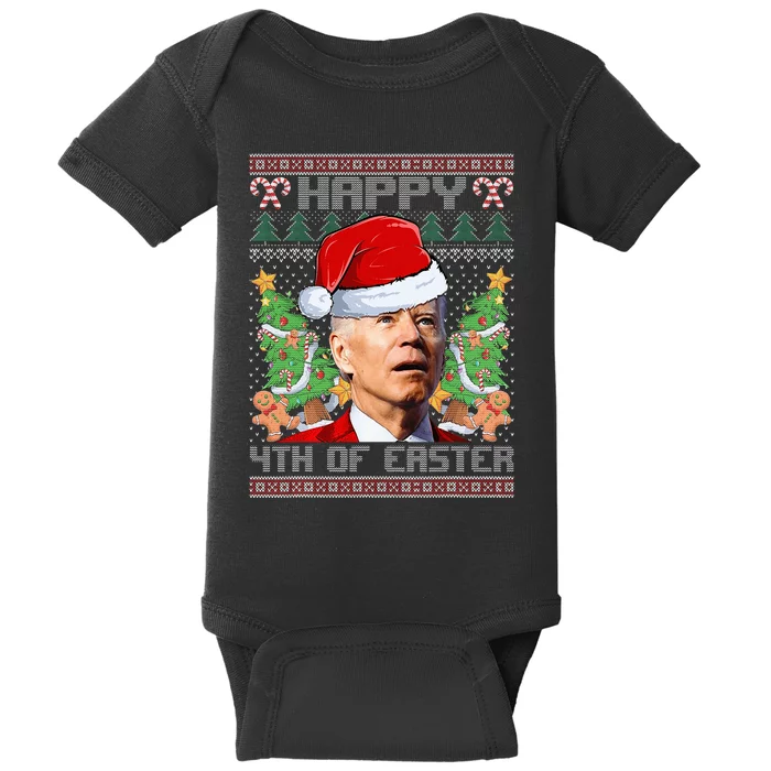 Joe Biden Happy 4th Easter Ugly Christmas Sweater Baby Bodysuit