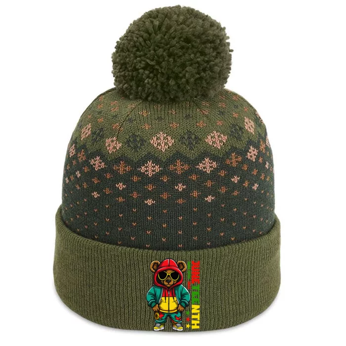 Juneteenth Black Hip Hop Teddy Bear African American The Baniff Cuffed Pom Beanie