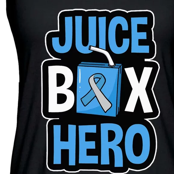 Juice Box Hero Diabetes Blue Ribbon Diabetic Ketoacidosis DM Ladies Essential Flowy Tank