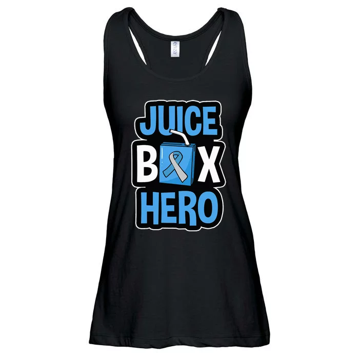 Juice Box Hero Diabetes Blue Ribbon Diabetic Ketoacidosis DM Ladies Essential Flowy Tank