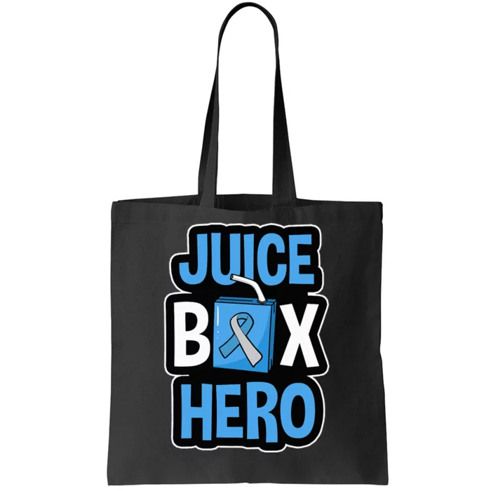 Juice Box Hero Diabetes Blue Ribbon Diabetic Ketoacidosis DM Tote Bag