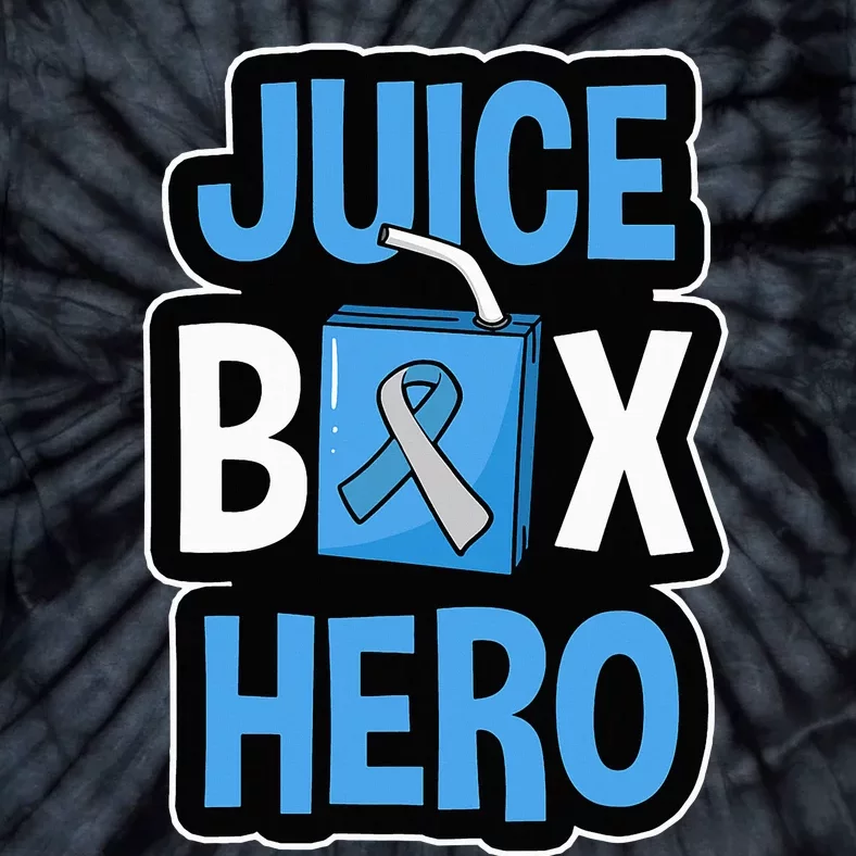 Juice Box Hero Diabetes Blue Ribbon Diabetic Ketoacidosis DM Tie-Dye T-Shirt