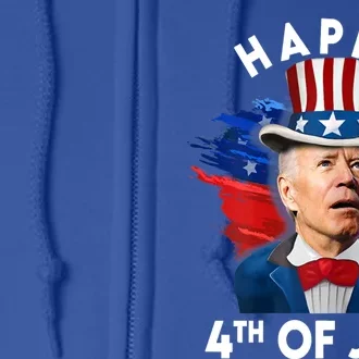 Joe Biden Happy Fourth Of July Gift Usa Flag Memorial Day Cool Gift Full Zip Hoodie