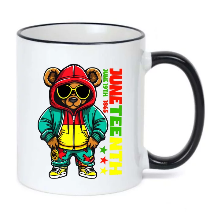 Juneteenth Black Hip Hop Teddy Bear African American Black Color Changing Mug