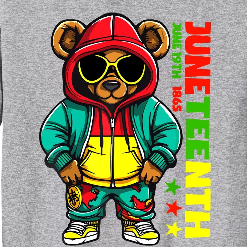 Juneteenth Black Hip Hop Teddy Bear African American Tall Sweatshirt