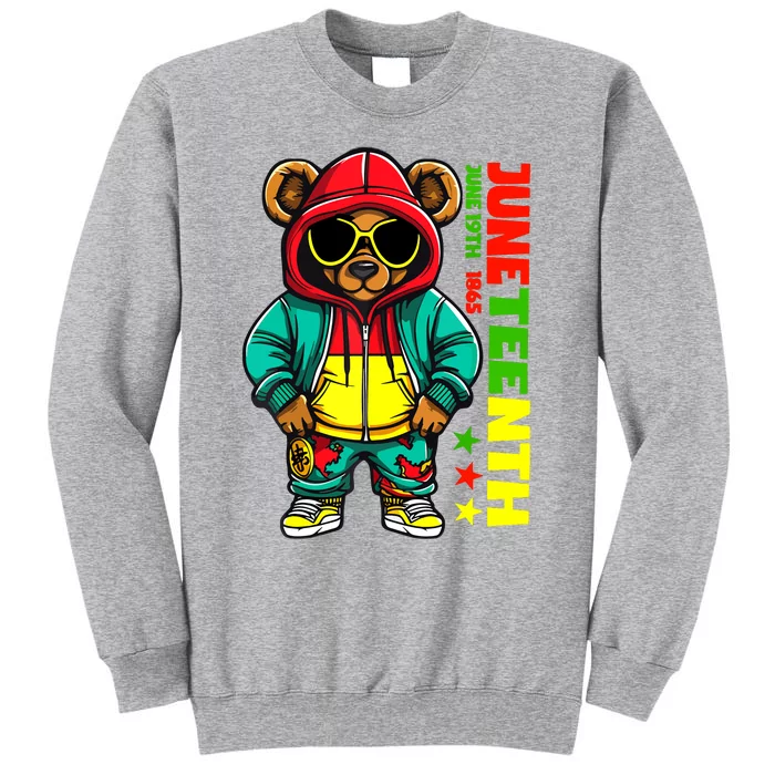 Juneteenth Black Hip Hop Teddy Bear African American Tall Sweatshirt