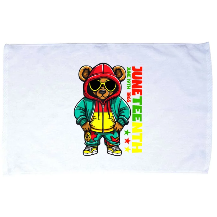 Juneteenth Black Hip Hop Teddy Bear African American Microfiber Hand Towel