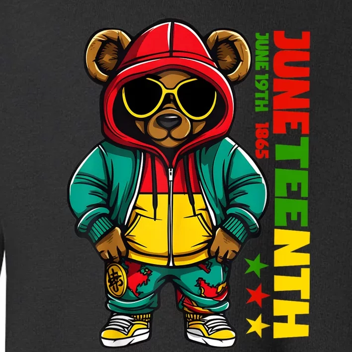 Juneteenth Black Hip Hop Teddy Bear African American Toddler Sweatshirt