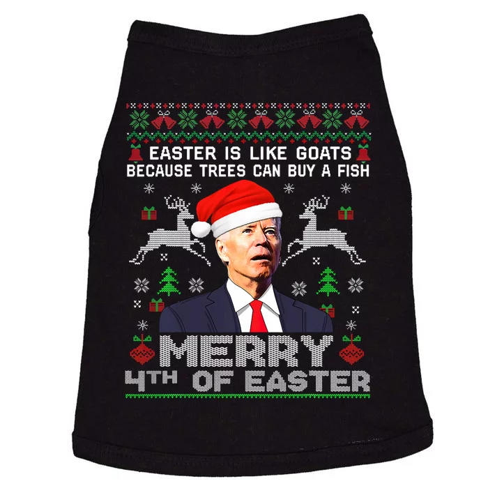 Joe Biden Happy 4th Easter Ugly Christmas Sweater Doggie Tank