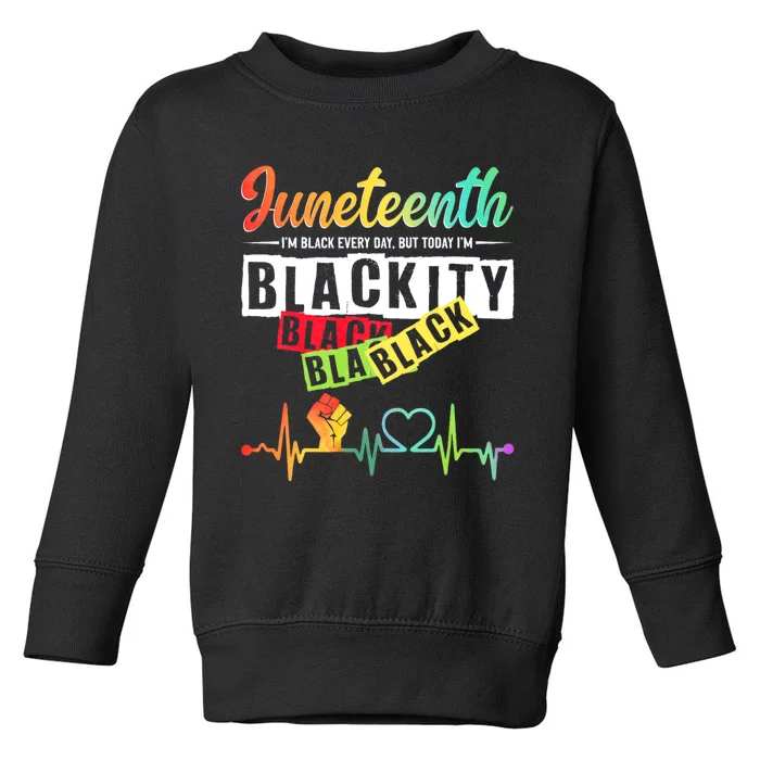 Juneteenth Blackity Heartbeat Black History African America Toddler Sweatshirt