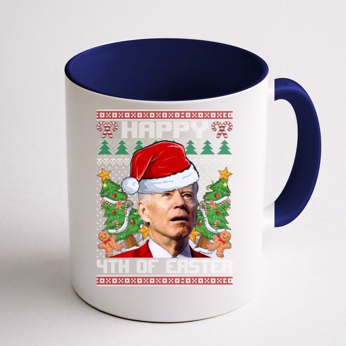 Joe Biden Happy 4th Easter Ugly Christmas Sweater For Women Front & Back Coffee Mug