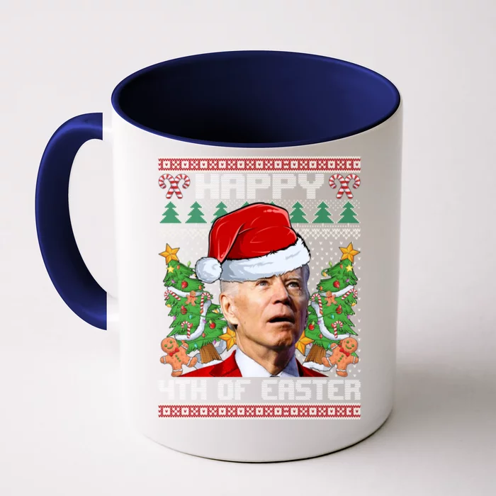 Joe Biden Happy 4th Easter Ugly Christmas Sweater For Women Front & Back Coffee Mug