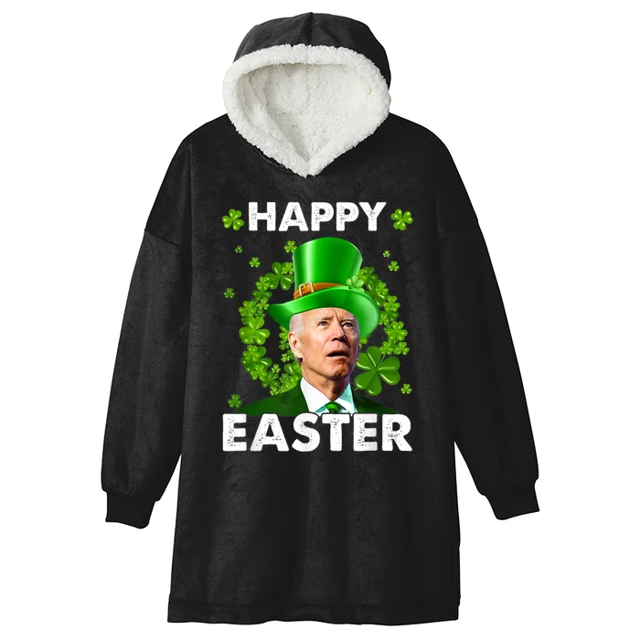 Joe Biden Happy Easter Confused Funny St Patrick's Day Hooded Wearable Blanket