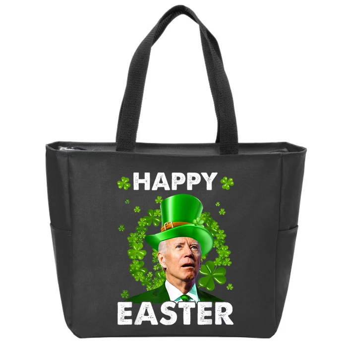 Joe Biden Happy Easter Confused Funny St Patrick's Day Zip Tote Bag