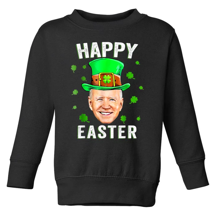 Joe Biden Happy Easter Confused Funny St Patrick's Day Toddler Sweatshirt