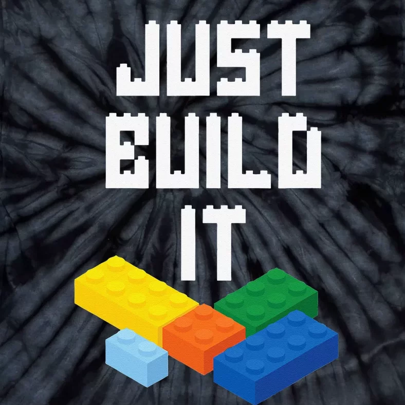 Just Build It Master Builder Building Blocks Toy Bricklayer Tie-Dye T-Shirt