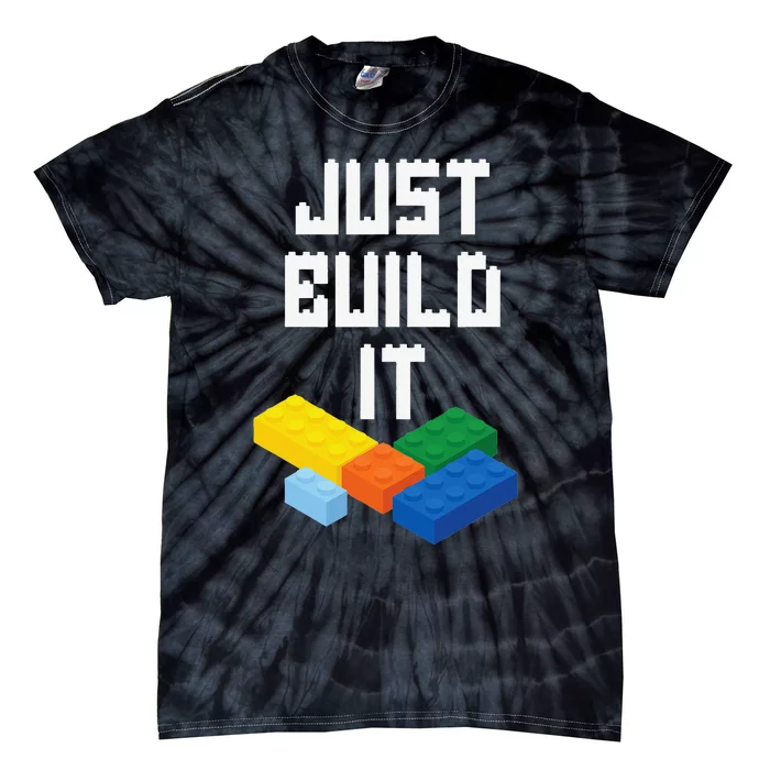 Just Build It Master Builder Building Blocks Toy Bricklayer Tie-Dye T-Shirt