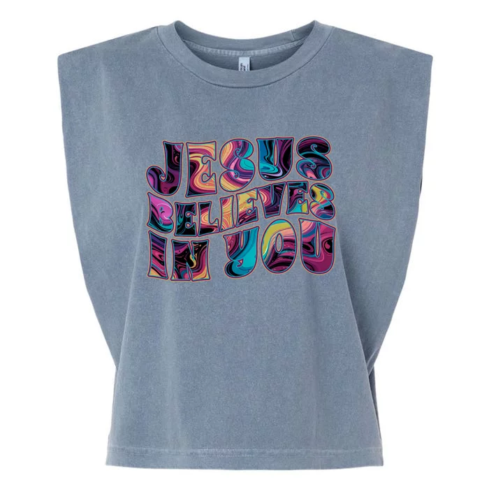 Jesus Believes In You Garment-Dyed Women's Muscle Tee