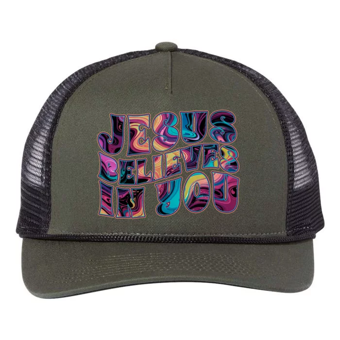 Jesus Believes In You Retro Rope Trucker Hat Cap