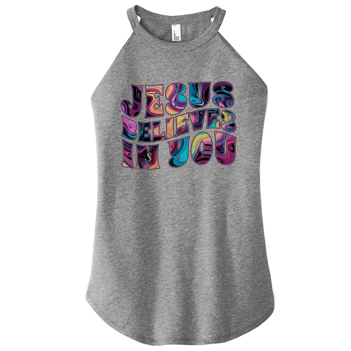 Jesus Believes In You Women’s Perfect Tri Rocker Tank