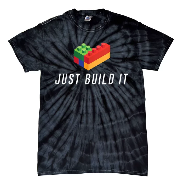 Just Build It Building Toy Blocks Bricks Kids Play Toys S Tie-Dye T-Shirt