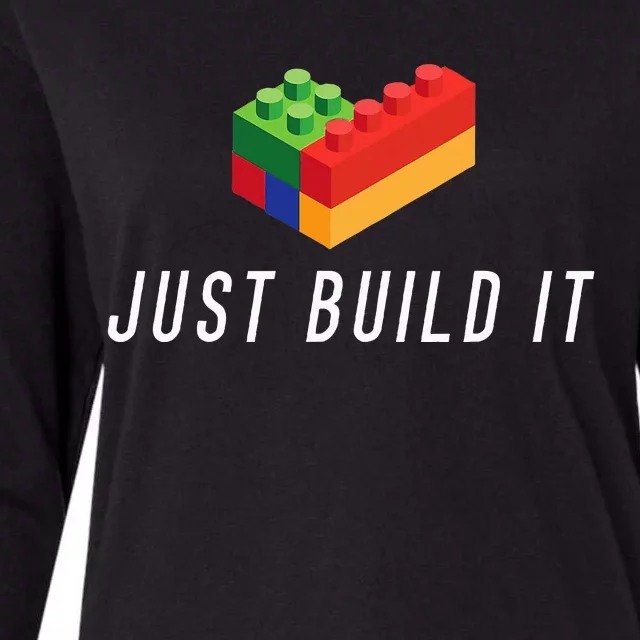 Just Build It Building Toy Blocks Bricks Womens Cotton Relaxed Long Sleeve T-Shirt