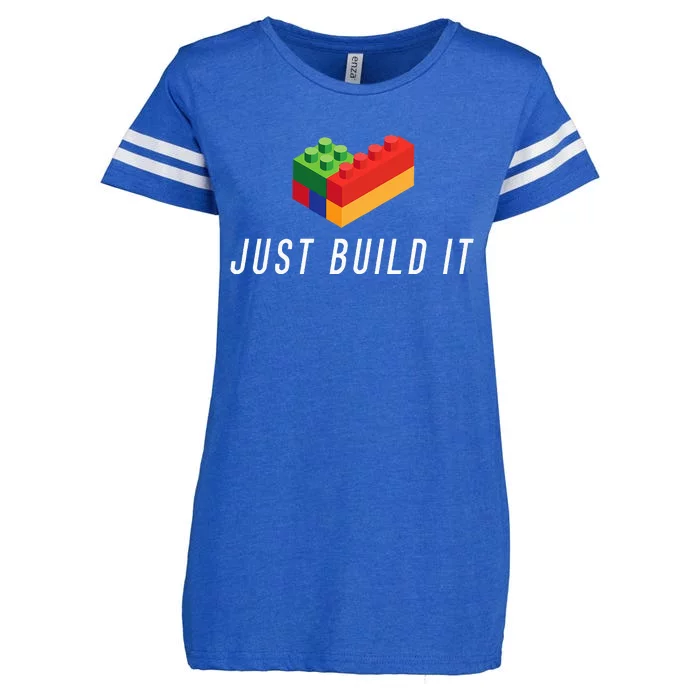 Just Build It Building Toy Blocks Bricks Enza Ladies Jersey Football T-Shirt