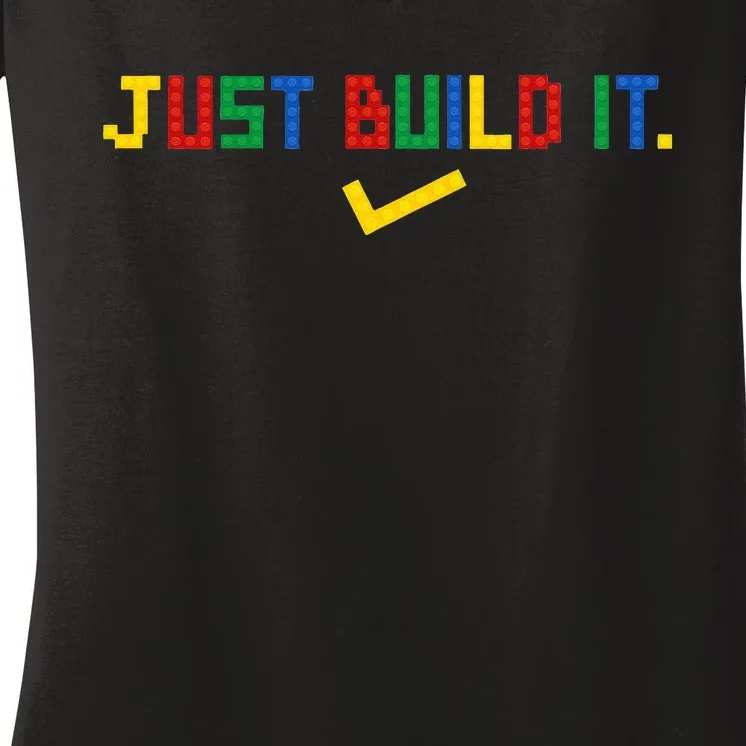 Just Build It Master Builder Building Block Women's V-Neck T-Shirt