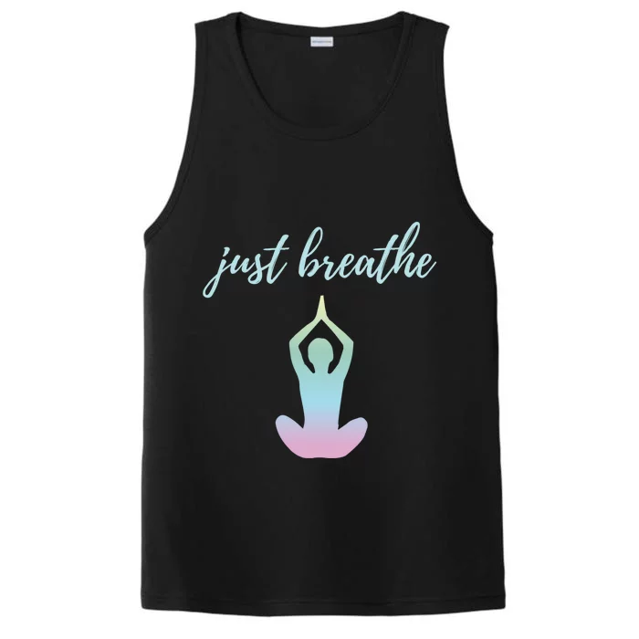 Just Breathe Inspirational Gift Performance Tank