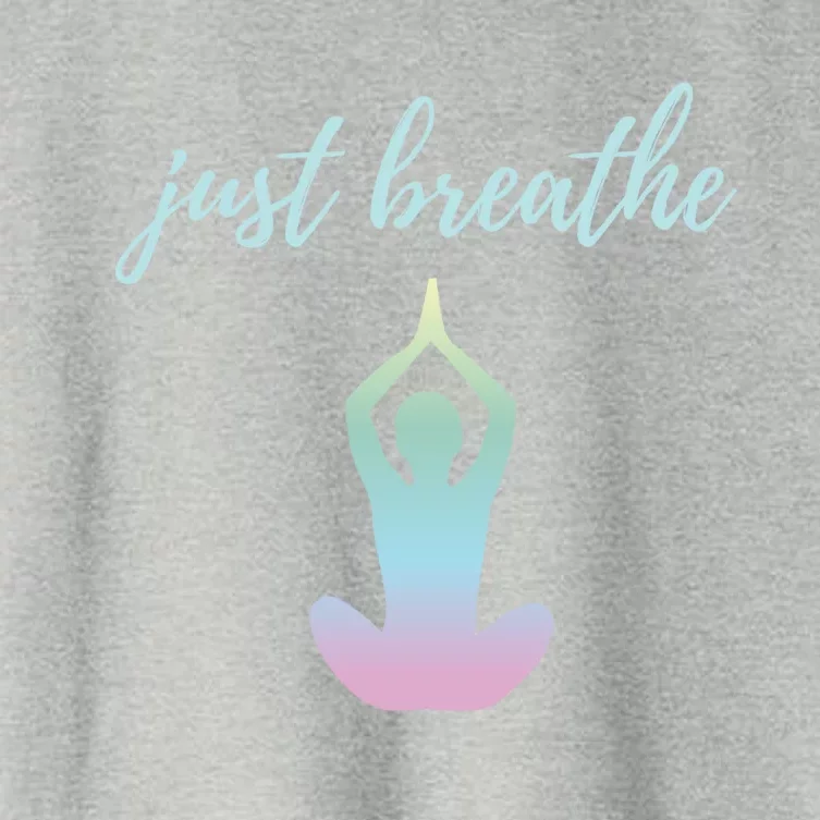 Just Breathe Inspirational Gift Women's Crop Top Tee