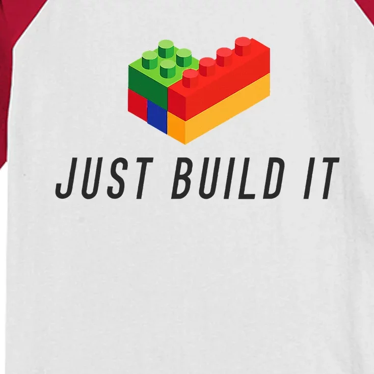 Just Build It Blocks Bricks Building Blocks Toy Kids Colorblock Raglan Jersey