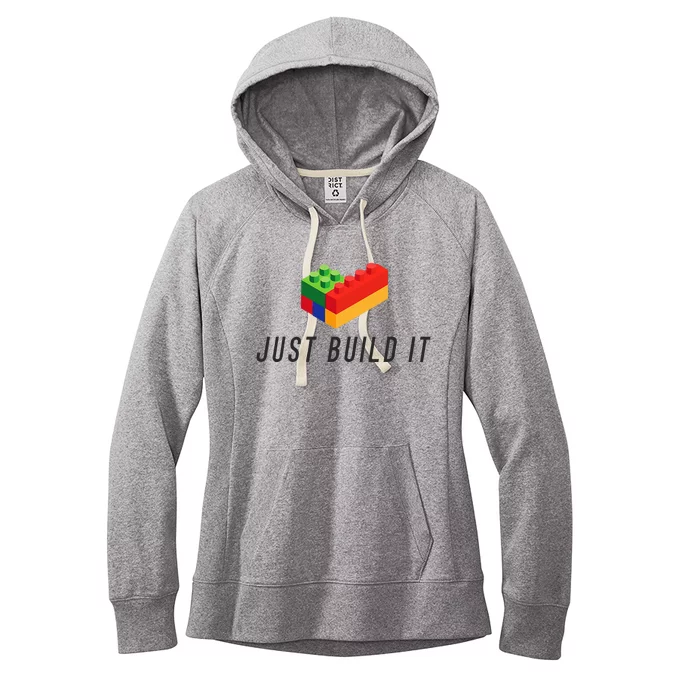 Just Build It Blocks Bricks Building Blocks Toy Women's Fleece Hoodie