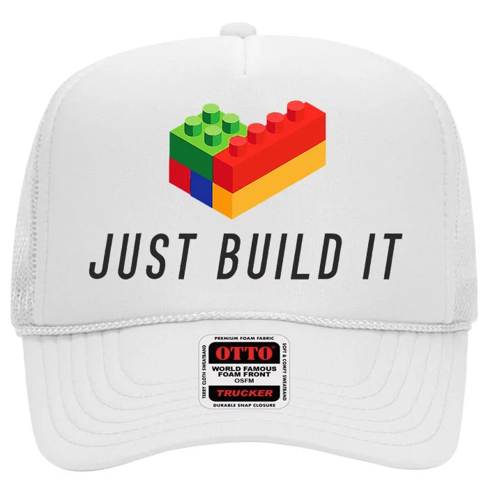 Just Build It Blocks Bricks Building Blocks Toy High Crown Mesh Trucker Hat