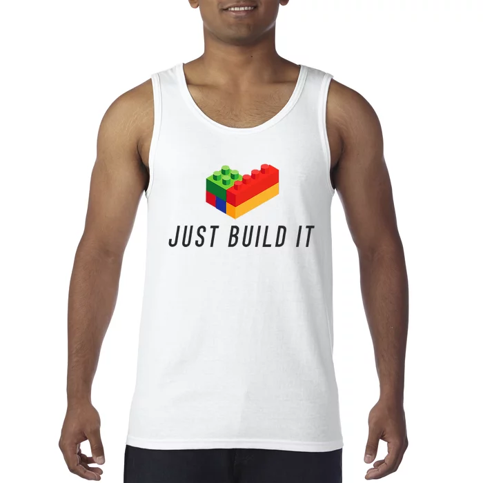 Just Build It Blocks Bricks Building Blocks Toy Tank Top