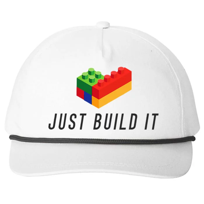 Just Build It Blocks Bricks Building Blocks Toy Snapback Five-Panel Rope Hat