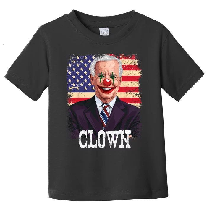 Joe Biden Is A Clown President Joe Is A Democratic US Flag Toddler T-Shirt