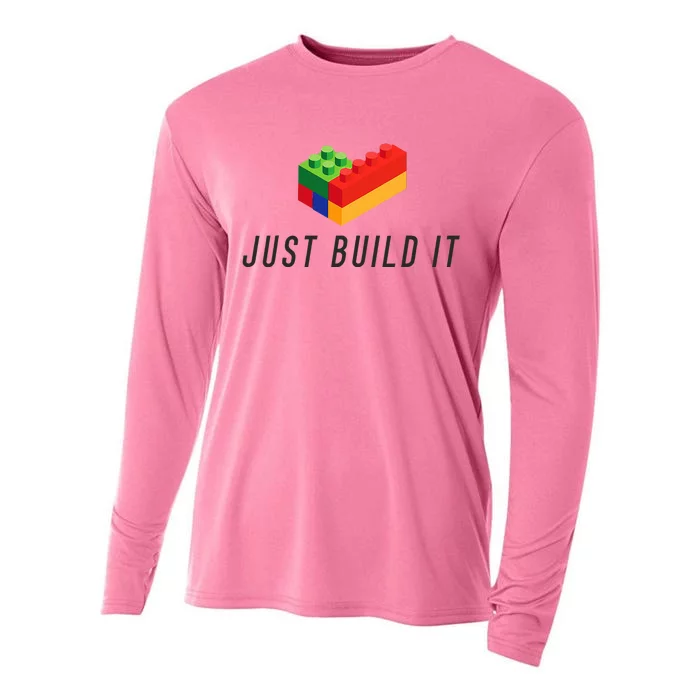 Just Build It Blocks Bricks Building Blocks Toy Cooling Performance Long Sleeve Crew